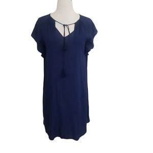 Old Navy Blue Lost At Sea Flutter Sleeve Shift Dress Keyhole Cutout XS
